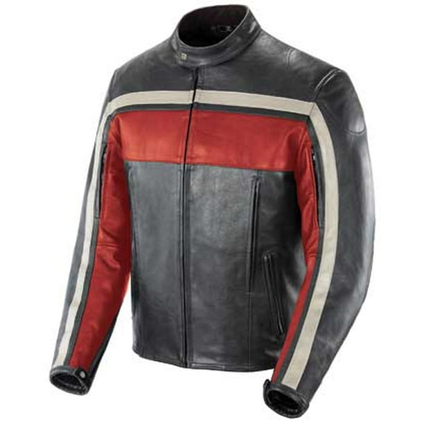 Joe Rocket 1052-2104 Old School Mens Leather Motorcycle Jacket Red/Black/Ivory, Large Joe Rocket 1052-2104 Old School Mens Leather Motorcycle Jacket Red/Black/Ivory, Large